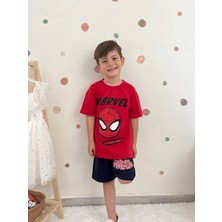 Spider Man Baskılı Erkek Çocuk Şortlu Takım 2’li Yazlık Takım