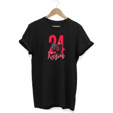 24 Kasım Öğretmenler Günü Baskılı Unisex T-Shirt - Siyah