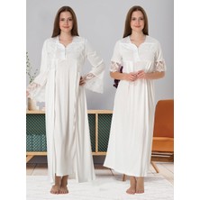 Dvina Effortt Lohusa Sabahlık ve Gecelik Takımı Ekru - 9015