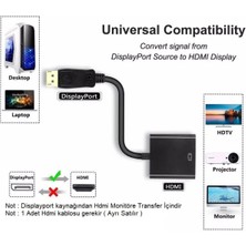 SHOW PRIME Displayport (M) To HDMI (F) Çevirici Adaptör Kablosu Siyah