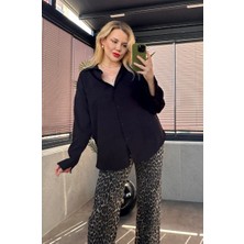 Siyah Tek Cepli Tensel Gömlek