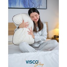Visco Sleep Visco Yastık Ergonomik Yastık Risus Doğal Keten Kılıflı Yastık 60x40x15  cm