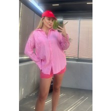 Pembe Tek Cepli Tensel Gömlek