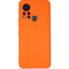 Newface Infinix Hot 11S Kılıf Nano Içi Kadife Silikon - Turuncu Sptgl