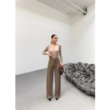 230 gr Poly Viscose Lycra Metal Düğme Palazzo Pantolon