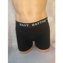 Siyah %100 Pamuk Likralı Rahat Kullanışlı Erkek Boxer