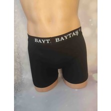 Siyah %100 Pamuk Likralı Rahat Kullanışlı Erkek Boxer