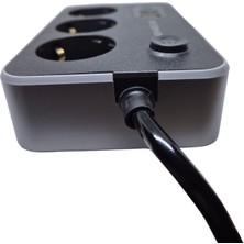 Termal Akım Korumalı 3 Adet Soket,3 Adet USB ve 1 Adet Type-C Girişli Priz 2500 Watt Isıya Dayanıklı