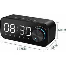 Gplus B126 Radyolu Çift Alarmlı Dijital Göstergeli Bluetooth 5.0 Çok Fonksiyonlu Şarj Edilebilir Hoparlörlü Masa Saati