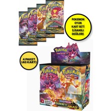 Pokemon Oyun Kartı Tcg Sword &shield Darkness Ablaze Lisanssız Booster Pack - 4 Paket (40 Kart)