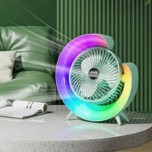 Şarjlı Bataryalı Vantilatör-Masaüstü Fan-3 Kademe Ayarı-7 Farklı Rgb Işık MODU-180C Ayarlanbilir