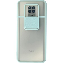 Newface Xiaomi Redmi Note 9 Pro Kılıf Palm Buzlu Kamera Sürgülü Silikon - Turkuaz Sptgl