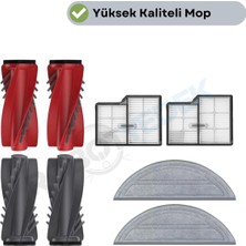 robotyedek Roborock Saros 10 Uyumlu Fırça Hepa Filtre Mop Seti-6 Parça