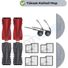 robotyedek Roborock Saros 10 Uyumlu Fırça Hepa Filtre Mop Seti-10 Parça