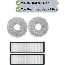 robotyedek Xiaomi X20 Max X20 Pro (Plus Değil!) Uyumlu Yedek Mop ve Hepa Filtre-4 Parça