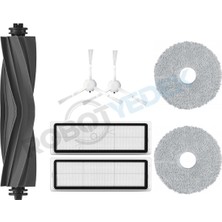 robotyedek Dreame L10 Ultra, L10S Ultra L10 Prime Uyumlu Yedek Kauçuk Fırça Hepa Filtre Mop Seti-7 Parça