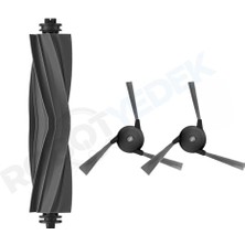 robotyedek Dreame X40 Ultra L40 Ultra Uyumlu Kauçuk Ana Fırça ve Yan Fırça-3 Parça