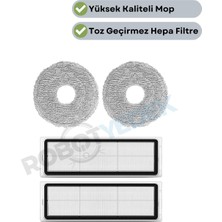 robotyedek Xiaomi X10 Plus X20 Plus Uyumlu Yedek Mop ve Hepa Filtre-4 Parça