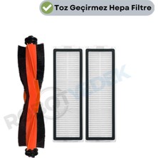 robotyedek Xiaomi X20 Max X20 Pro (Plus Değil!) Uyumlu Yedek Siyah Ana Fırça ve Hepa Filtre-3 Parça