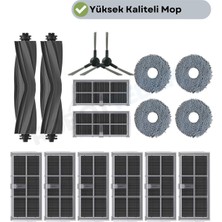robotyedek Dreame X30 Ultra (RLX56CE) Uyumlu Kauçuk Fırça Hepa Filtre Mop Seti-16 Parça
