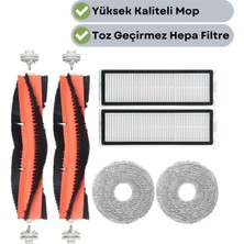 robotyedek Xiaomi X20 Max X20 Pro (Plus Değil!) Uyumlu Yedek Fırça Hepa Filtre Mop Seti-6 Parça
