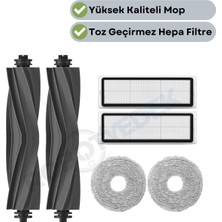 robotyedek Dreame L10S Pro (RLS6L) Uyumlu Yedek Silikon Fırça Hepa Filtre Mop Seti-6 Parça