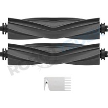 robotyedek Dreame L10 Ultra, L10S Ultra L10 Prime Uyumlu Yedek Kauçuk Ana Fırça ve Temizleme Tarağı-3 Parça