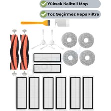 robotyedek Xiaomi X10 Plus X20 Plus Uyumlu Yedek Fırça Hepa Filtre Mop Seti-18 Parça