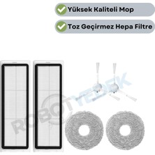 robotyedek Xiaomi X10 Plus X20 Plus Uyumlu Yedek Hepa Filtre Yan Fırça Mop-6 Parça