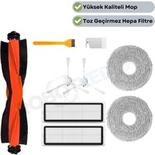robotyedek Xiaomi S10+ Plus (B105) Uyumlu Yedek Fırça Hepa Filtre Mop Seti-9 Parça