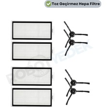 robotyedek Roborock Q5 Pro, Q5 Pro Plus Uyumlu Yedek Hepa Filtre ve Yan Fırça-8 Parça