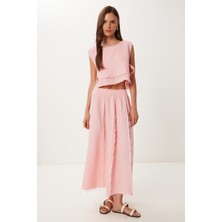 Müslin Bluz Etek Takım LGP0013 PEMBE