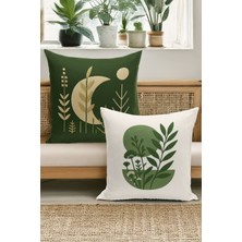 Çift Tarafı Dijital Baskılı  4'lü Kırlent Kılıfı Seti (Panç /punch Nakış Desen Görünümlü)