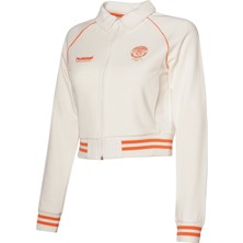 Hummel Jamal Fermuarlı Sweatshirt Kadın Düz Desenli Beyaz Regular Fit Avustralya Menşeli