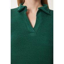 Polo Yaka Fitilli 2'li Paket Örme Bluz