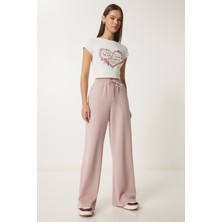 Geniş Paça Modal Eşofman Altı LUB0070 PUDRA