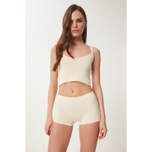 Dikişsiz Örme Boxer LGV0001 KREM
