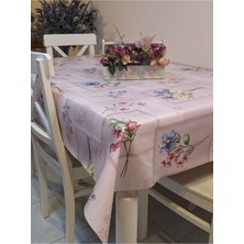 Başak Ev Tekstili Elyaflı Pvc Muşamba - Desenli Silinebilir Masa Örtüsü ( Pembe)