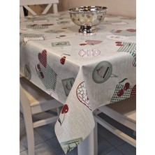 Başak Ev Tekstili Elyaflı Pvc Muşamba - Desenli Silinebilir Masa Örtüsü ( Yeşil )