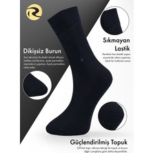 Bambu Erkek Soket Uzun Düz Siyah Çorap Dikişsiz Premium Kutulu 6'lı