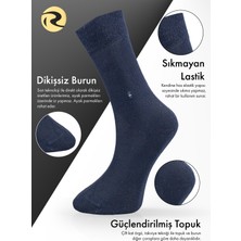 Bambu Erkek Soket Uzun Düz Siyah Çorap Dikişsiz Premium Kutulu 6'lı
