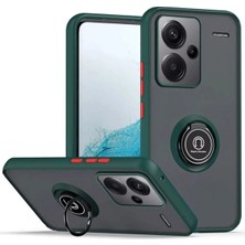 Newface Xiaomi Redmi Note 13 Pro Plus Kılıf Montreal Yüzüklü Silikon Kapak - Yeşil Sptgl
