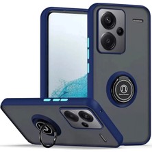 Newface Xiaomi Redmi Note 13 Pro Plus Kılıf Montreal Yüzüklü Silikon Kapak - Lacivert Sptgl