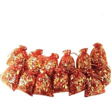 50 Adet Kına ve Çerez Kesesi Kırmızı Küçük Boy (9X12 Cm)