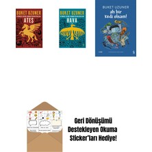 Uyumsuz Defne Kaman'ın Maceraları - Ateş + Uyumsuz Defne Kaman'ın Maceraları - Hava + Ah Bir Kedi Olsam! + Okuma Sticker'ları