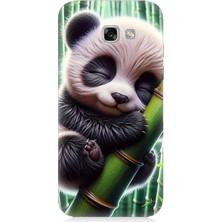 Samsung Galaxy A3 2017 Uyumlu Bambu Tutan Panda  Desenli Silikon Kılıf