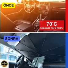 Volkswagen Tiguan Universal Araç Içi Ön Cam Katlanabilir Şemsiye Güneşlik Siyah