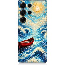 Samsung Galaxy S25 Ultra Uyumlu Fırtınada Kırmızı Sandal  Desenli Silikon Kılıf