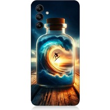 Samsung Galaxy M34 Uyumlu Kavanozda Güneşli Sahil  Desenli Silikon Kılıf