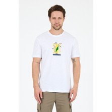 Erkek %100 Pamuk Bisiklet Yaka Kısa Kollu Baskılı T-Shirt  Rahat ve Şık Günlük Erkek Tişört 0007